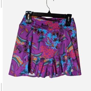 Pre-owned Vibrant Purple Tropical Skater Skirt